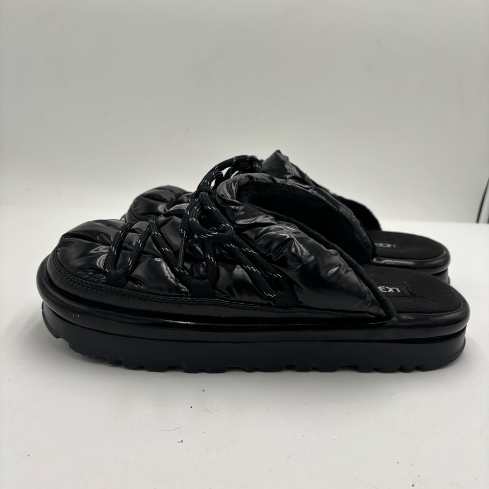 UGG Women’s 10 Black Hi Shine Spaceslider Slip On Slide Slippers
